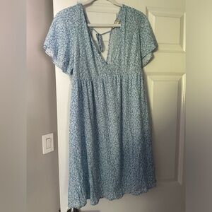 Light blue and white floral dress